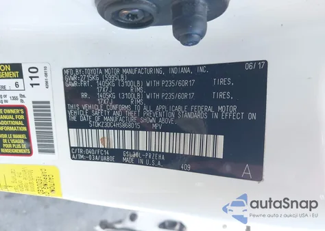 2017 Toyota Sienna Le 8 Passenger из США, поврежденный, VIN 5TDKZ3DC4HS868015